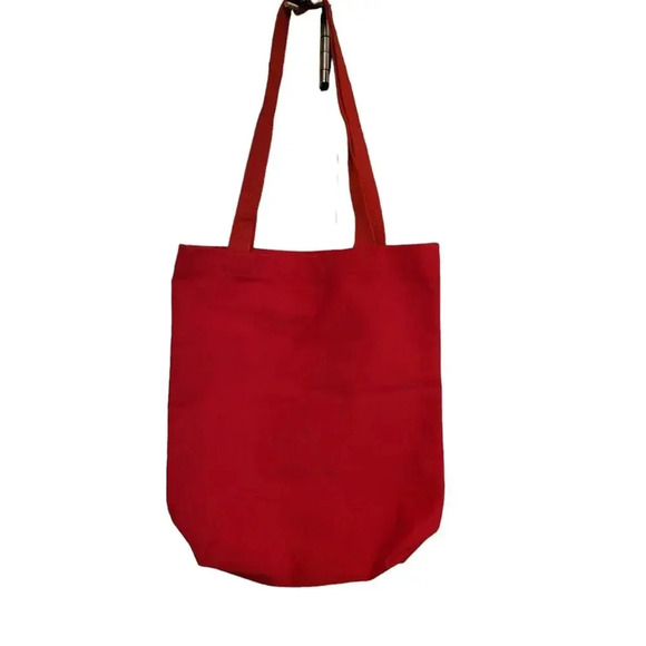 New M Gemi Made In Italy Red Canvas Tote - Picture 2 of 3